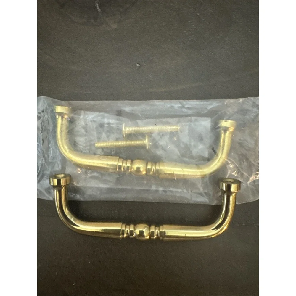 Set of 2 Vintage Brass Cabinet/Drawer Pulls‎ Handles 3